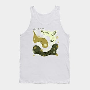 Floral Green Olive 01 Tank Top